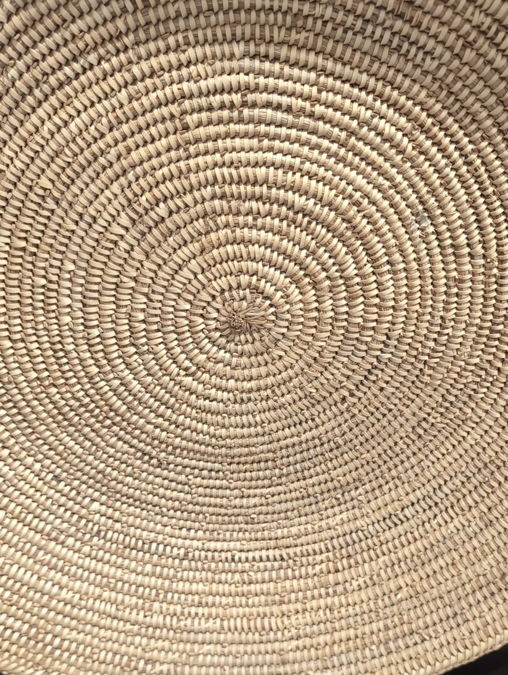 Vintage African Coiled Basket Tray Oversized 22